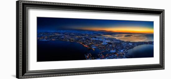 Aerial view of Reykjavik in the wintertime, Iceland-null-Framed Photographic Print