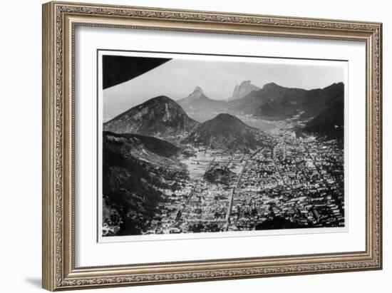 Aerial View of Rio De Janeiro, Brazil, from a Zeppelin, 1930-null-Framed Giclee Print