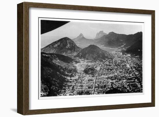 Aerial View of Rio De Janeiro, Brazil, from a Zeppelin, 1930-null-Framed Giclee Print