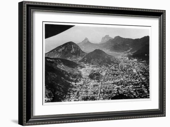 Aerial View of Rio De Janeiro, Brazil, from a Zeppelin, 1930-null-Framed Giclee Print