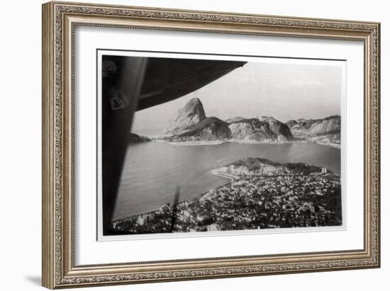 Aerial View of Rio De Janeiro, Brazil, from a Zeppelin, 1930-null-Framed Giclee Print