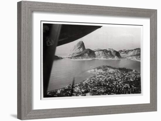 Aerial View of Rio De Janeiro, Brazil, from a Zeppelin, 1930-null-Framed Giclee Print