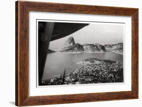 Aerial View of Rio De Janeiro, Brazil, from a Zeppelin, 1930-null-Framed Giclee Print