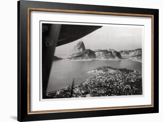 Aerial View of Rio De Janeiro, Brazil, from a Zeppelin, 1930-null-Framed Giclee Print