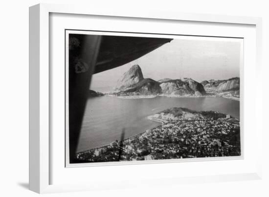 Aerial View of Rio De Janeiro, Brazil, from a Zeppelin, 1930-null-Framed Giclee Print