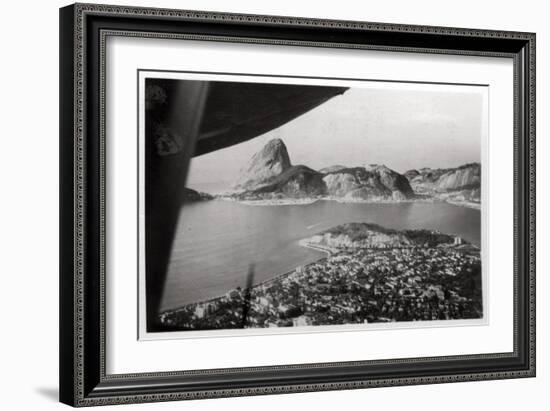 Aerial View of Rio De Janeiro, Brazil, from a Zeppelin, 1930-null-Framed Giclee Print