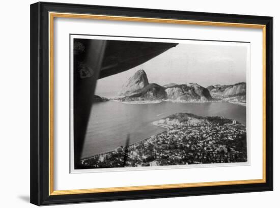 Aerial View of Rio De Janeiro, Brazil, from a Zeppelin, 1930-null-Framed Giclee Print