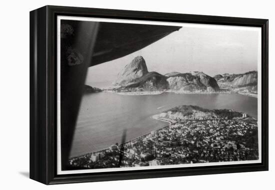 Aerial View of Rio De Janeiro, Brazil, from a Zeppelin, 1930-null-Framed Premier Image Canvas