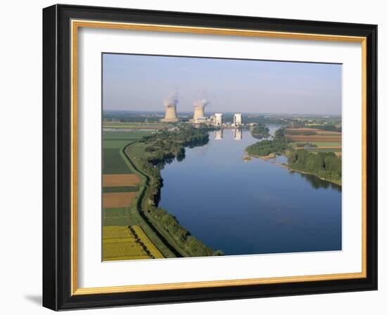 Aerial View of River and Countryside Near the Nuclear Power Station of Saint Laurent-Des-Eaux-Bruno Barbier-Framed Photographic Print