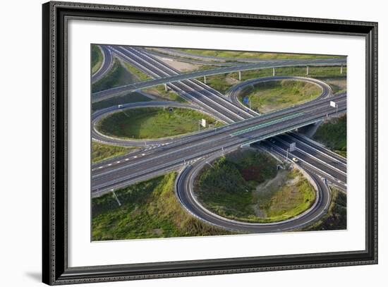 Aerial View of Road Highway Junction Huelva Province, Spain-Peter Adams-Framed Photographic Print