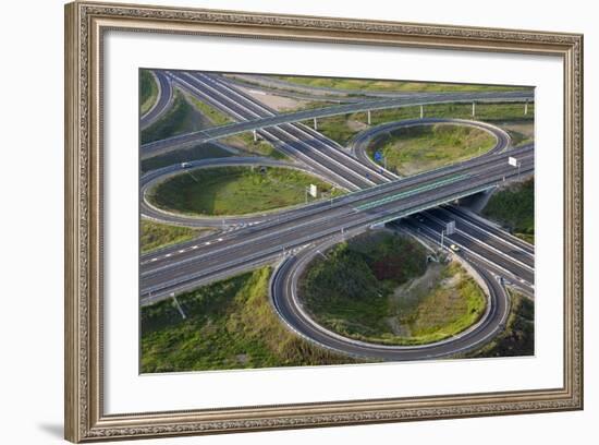 Aerial View of Road Highway Junction Huelva Province, Spain-Peter Adams-Framed Photographic Print