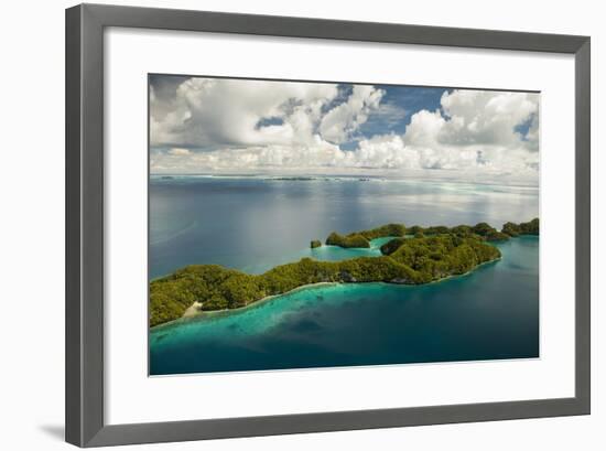 Aerial View of Rock Islands of Palau, Micronesia-Michel Benoy Westmorland-Framed Photographic Print