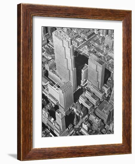 Aerial View of Rockefeller Plaza in Midtown Manhattan-Bernard Hoffman-Framed Photographic Print