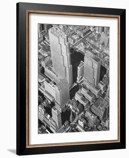 Aerial View of Rockefeller Plaza in Midtown Manhattan-Bernard Hoffman-Framed Photographic Print