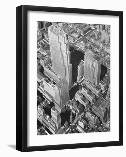 Aerial View of Rockefeller Plaza in Midtown Manhattan-Bernard Hoffman-Framed Photographic Print