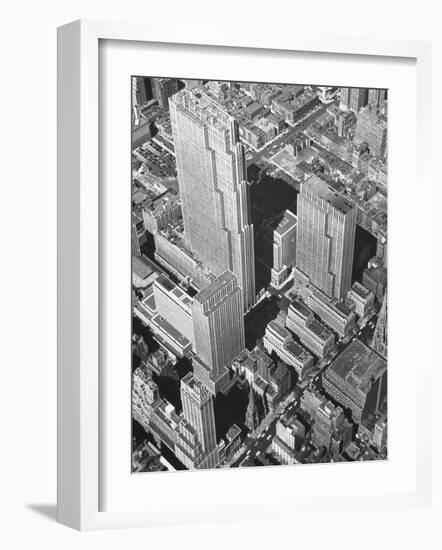 Aerial View of Rockefeller Plaza in Midtown Manhattan-Bernard Hoffman-Framed Photographic Print