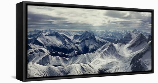 Aerial View of Rocky Mountains, Banff National Park, Alberta, Canada-null-Framed Premier Image Canvas