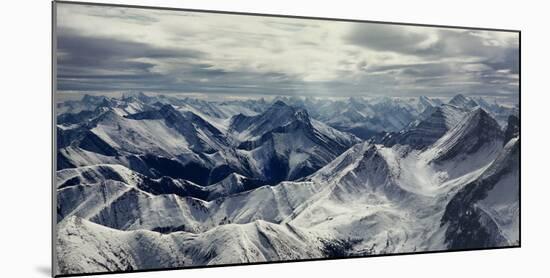 Aerial View of Rocky Mountains, Banff National Park, Alberta, Canada-null-Mounted Photographic Print