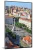 Aerial View of Rossio Square, Baixa, Lisbon, Portugal, Europe-G and M Therin-Weise-Mounted Photographic Print