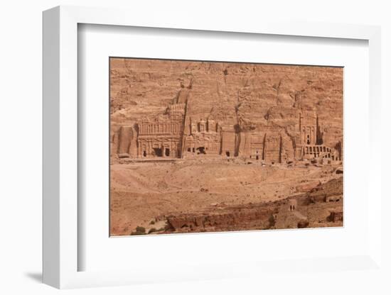 Aerial view of Royal Tombs at Ancient Nabatean City of Petra, Wadi Musa, Ma'an Governorate, Jordan-null-Framed Photographic Print