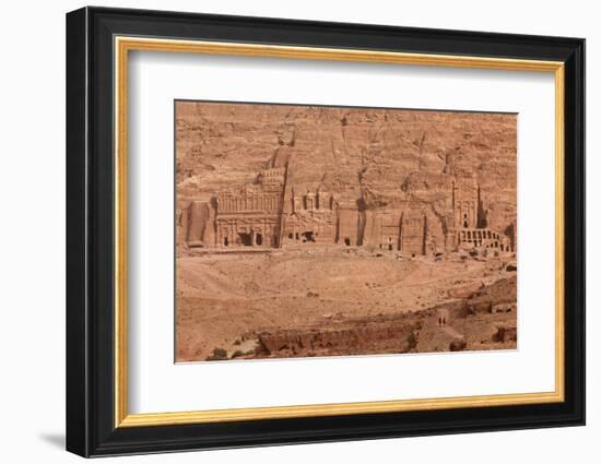 Aerial view of Royal Tombs at Ancient Nabatean City of Petra, Wadi Musa, Ma'an Governorate, Jordan-null-Framed Photographic Print