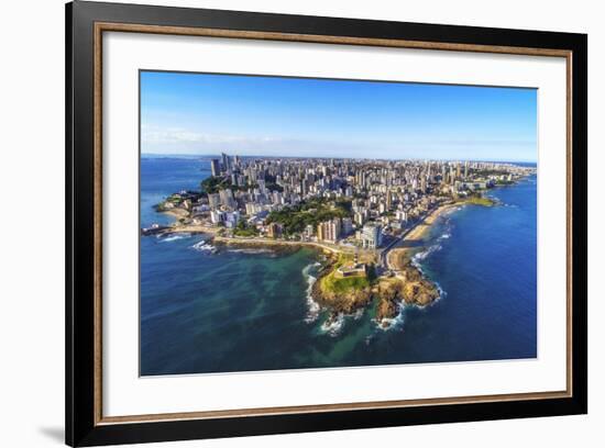 Aerial View of Salvador Da Bahia Cityscape, Bahia, Brazil.-R M Nunes-Framed Photographic Print