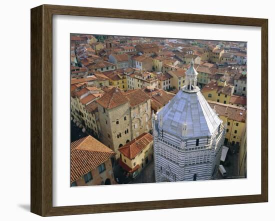 Aerial View of San Giovanni Baptistry, Piazza Del Duomo, Pistoia, Tuscany, Italy-Bruno Morandi-Framed Photographic Print