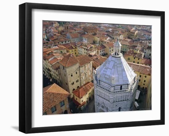 Aerial View of San Giovanni Baptistry, Piazza Del Duomo, Pistoia, Tuscany, Italy-Bruno Morandi-Framed Photographic Print