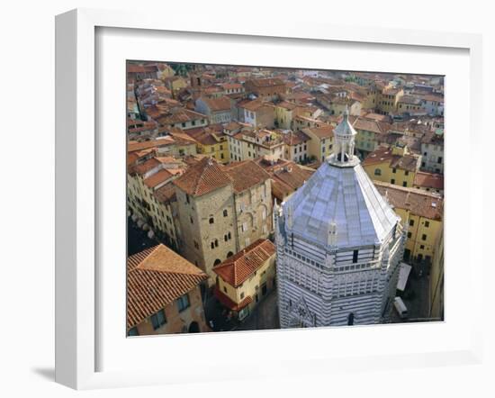 Aerial View of San Giovanni Baptistry, Piazza Del Duomo, Pistoia, Tuscany, Italy-Bruno Morandi-Framed Photographic Print