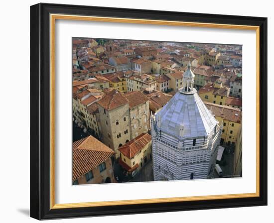 Aerial View of San Giovanni Baptistry, Piazza Del Duomo, Pistoia, Tuscany, Italy-Bruno Morandi-Framed Photographic Print