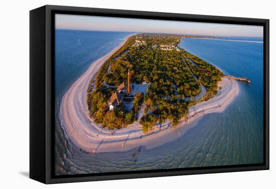 Aerial view of Sanibel Island Lighthouse, Sanibel Island, Lee County, Florida, USA-null-Framed Premier Image Canvas