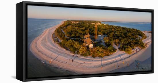 Aerial view of Sanibel Island Lighthouse, Sanibel Island, Lee County, Florida, USA-null-Framed Premier Image Canvas