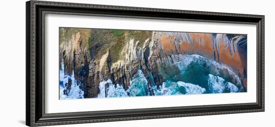 Aerial view of sea and Tagle beach, Cantabria, Spain-Juan Carlos Munoz-Framed Photographic Print