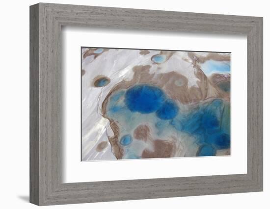 Aerial View of Silt and Turquoise Water in an Alaska Glacier, Alaska-Joseph Sohm-Framed Photographic Print