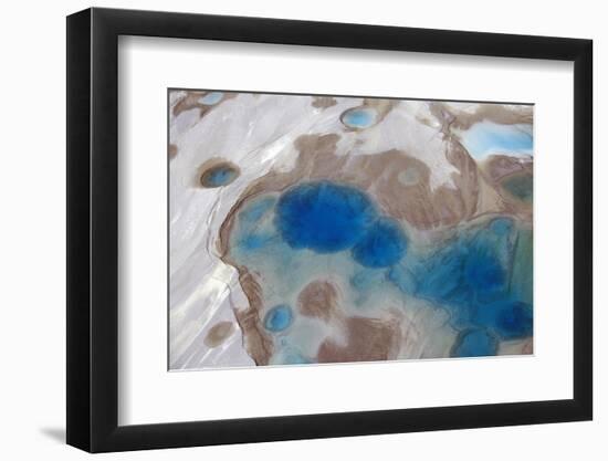 Aerial View of Silt and Turquoise Water in an Alaska Glacier, Alaska-Joseph Sohm-Framed Photographic Print