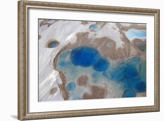 Aerial View of Silt and Turquoise Water in an Alaska Glacier, Alaska-Joseph Sohm-Framed Photographic Print