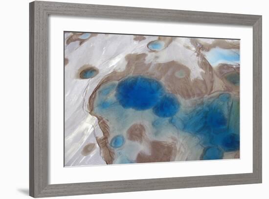 Aerial View of Silt and Turquoise Water in an Alaska Glacier, Alaska-Joseph Sohm-Framed Photographic Print