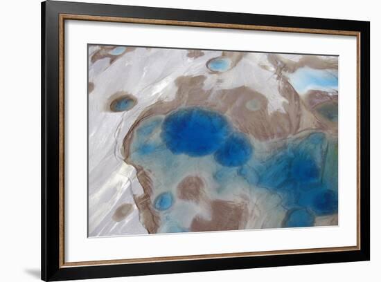 Aerial View of Silt and Turquoise Water in an Alaska Glacier, Alaska-Joseph Sohm-Framed Photographic Print