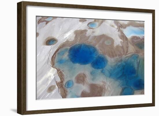 Aerial View of Silt and Turquoise Water in an Alaska Glacier, Alaska-Joseph Sohm-Framed Photographic Print