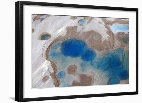 Aerial View of Silt and Turquoise Water in an Alaska Glacier, Alaska-Joseph Sohm-Framed Photographic Print