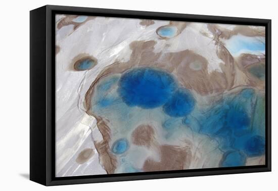 Aerial View of Silt and Turquoise Water in an Alaska Glacier, Alaska-Joseph Sohm-Framed Premier Image Canvas