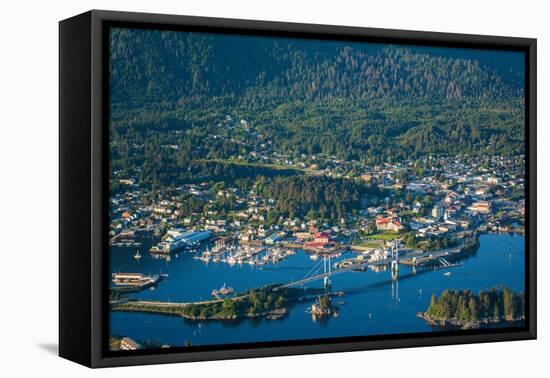 Aerial view of Sitka, Baranof Island, Alexander Archipelago, Southeast Alaska, USA-Mark A Johnson-Framed Premier Image Canvas