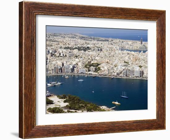 Aerial View of Sliema, Malta, Mediterranean, Europe-Tondini Nico-Framed Photographic Print