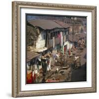 Aerial View of Slum Housing in Calcutta, India-null-Framed Photographic Print