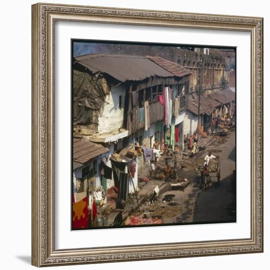 Aerial View of Slum Housing in Calcutta, India-null-Framed Photographic Print