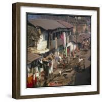 Aerial View of Slum Housing in Calcutta, India-null-Framed Photographic Print