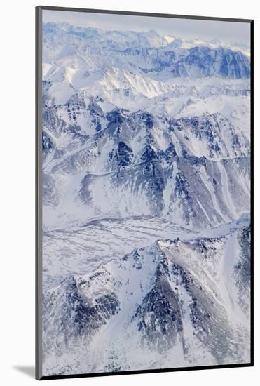 Aerial view of snow covered mountain range, Alaska, USA-Keren Su-Mounted Photographic Print