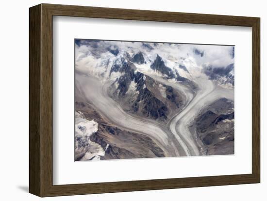 Aerial view of snow mountain and glacier on Tibetan Plateau, China-Keren Su-Framed Photographic Print