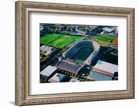 Aerial View of Soldiers Field, home of Harvard Crimson, Harvard, Cambridge, Boston, MA-null-Framed Photographic Print