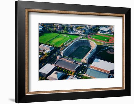 Aerial View of Soldiers Field, home of Harvard Crimson, Harvard, Cambridge, Boston, MA-null-Framed Photographic Print